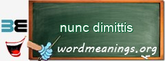 WordMeaning blackboard for nunc dimittis